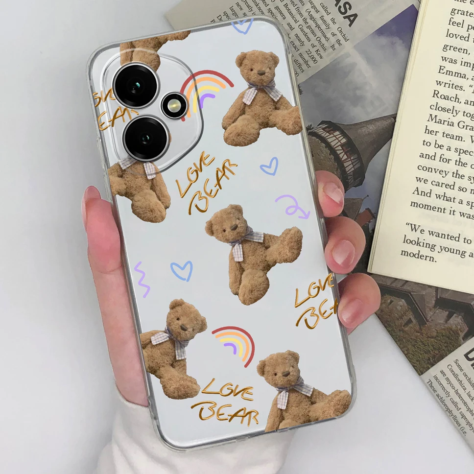 Funda blanda para Honor 400 Pro 5G, carcasa de teléfono de silicona TPU transparente con dibujos de oso bonito para Honor 400Pro, protección de cámara, Fundas Capa - imagen 4
