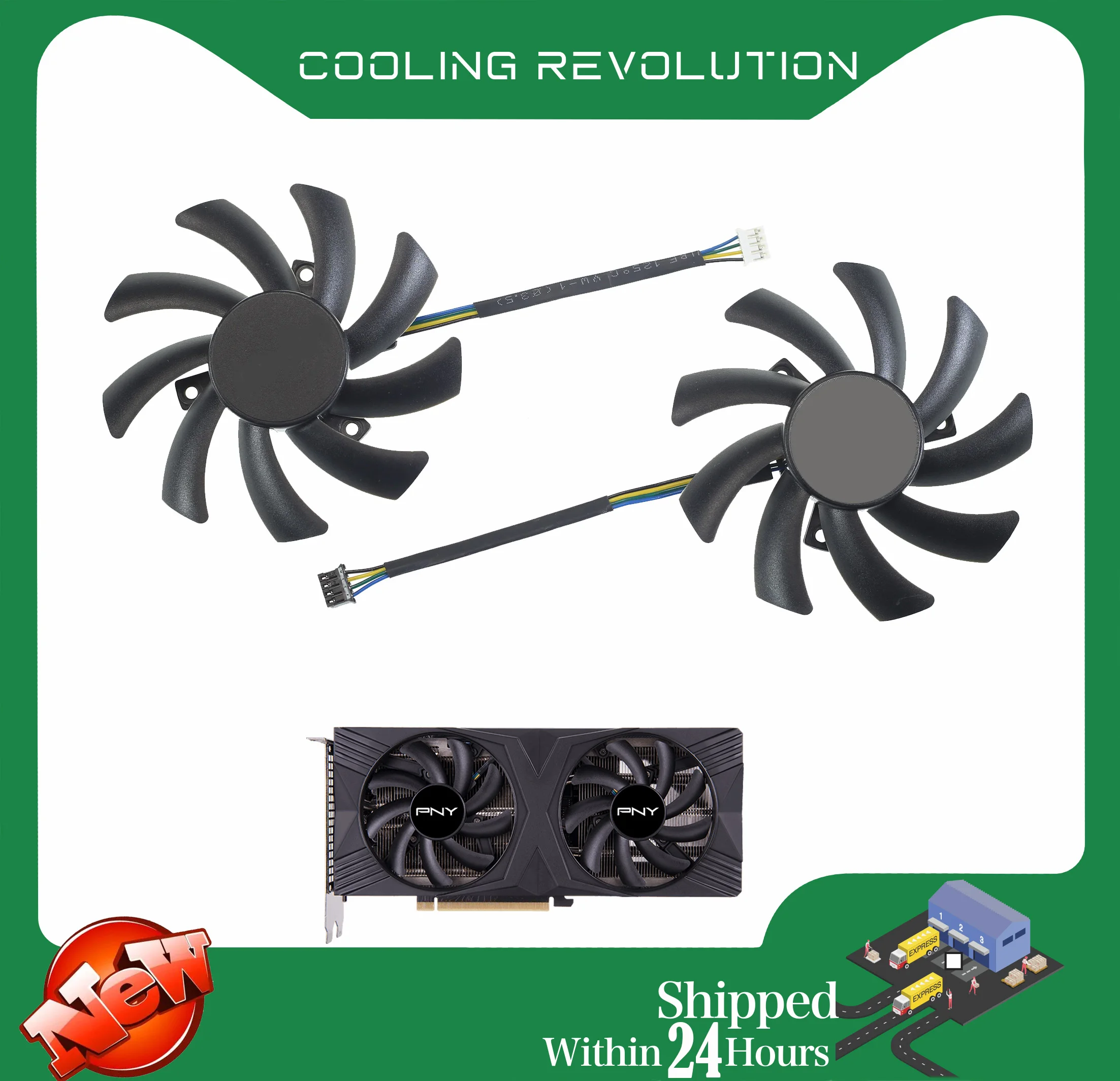 Ventilador de tarjeta gráfica de 4 pines para PNY GeForce RTX 4070 4060 Ti 4060 verso, ventilador Dual DLSS, 85MM, T129215SU, DC12V, 0.50AMP