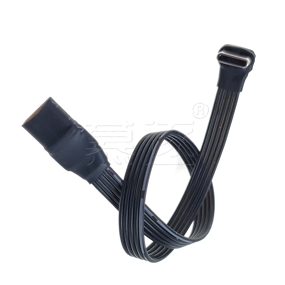 Cable de extensión de banda plana USB 2,0 tipo C, Cable FPC, USB 2,0, USB-C, 90 °, enchufe en ángulo arriba/abajo, 5Cm-1M, para TV y PC - imagen 4