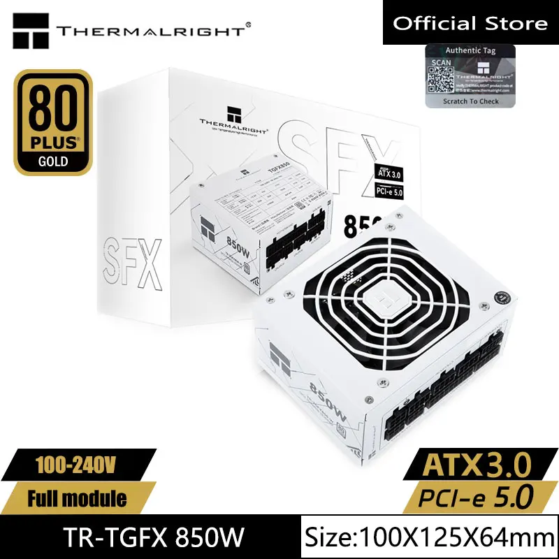 Thermalright-alimentador blanco de TR-TGFX850W, módulo completo por ordenador, compatible con medaglia de oro SFX, ATX3.0