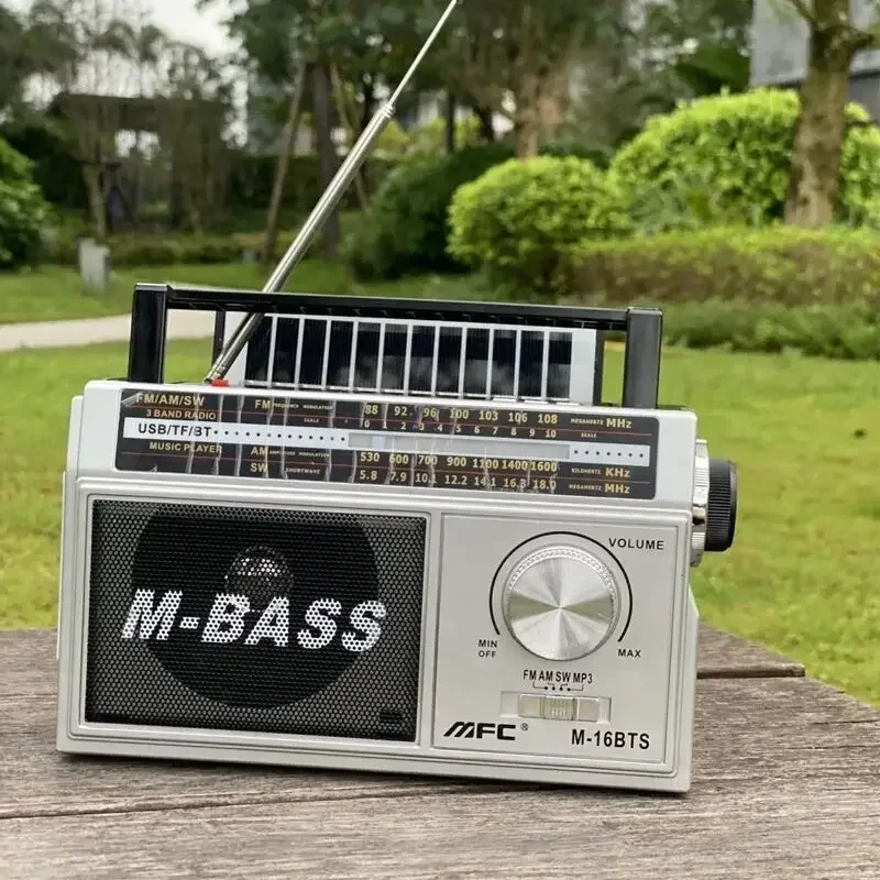 Altavoces Bluetooth multifuncionales recargables con Radio Vintage multibanda FM AM SW de alta calidad para exteriores, reproducción de música con tarjeta USB TF - imagen 4