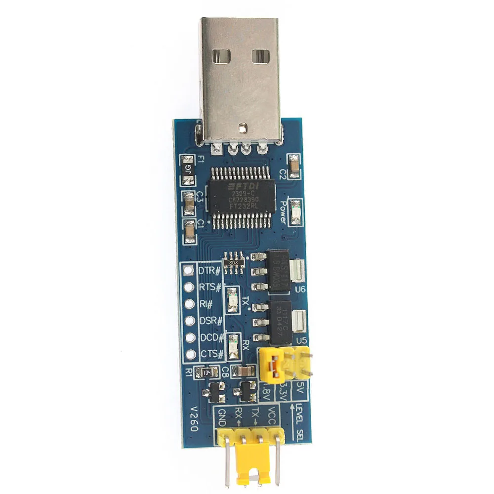 Módulo de placa intermitente FT232RL, convertidor USB a TTL, módulo de puerto serie 5V/3,3 V/1,8 V, Cable de programación de descarga FT232RL
