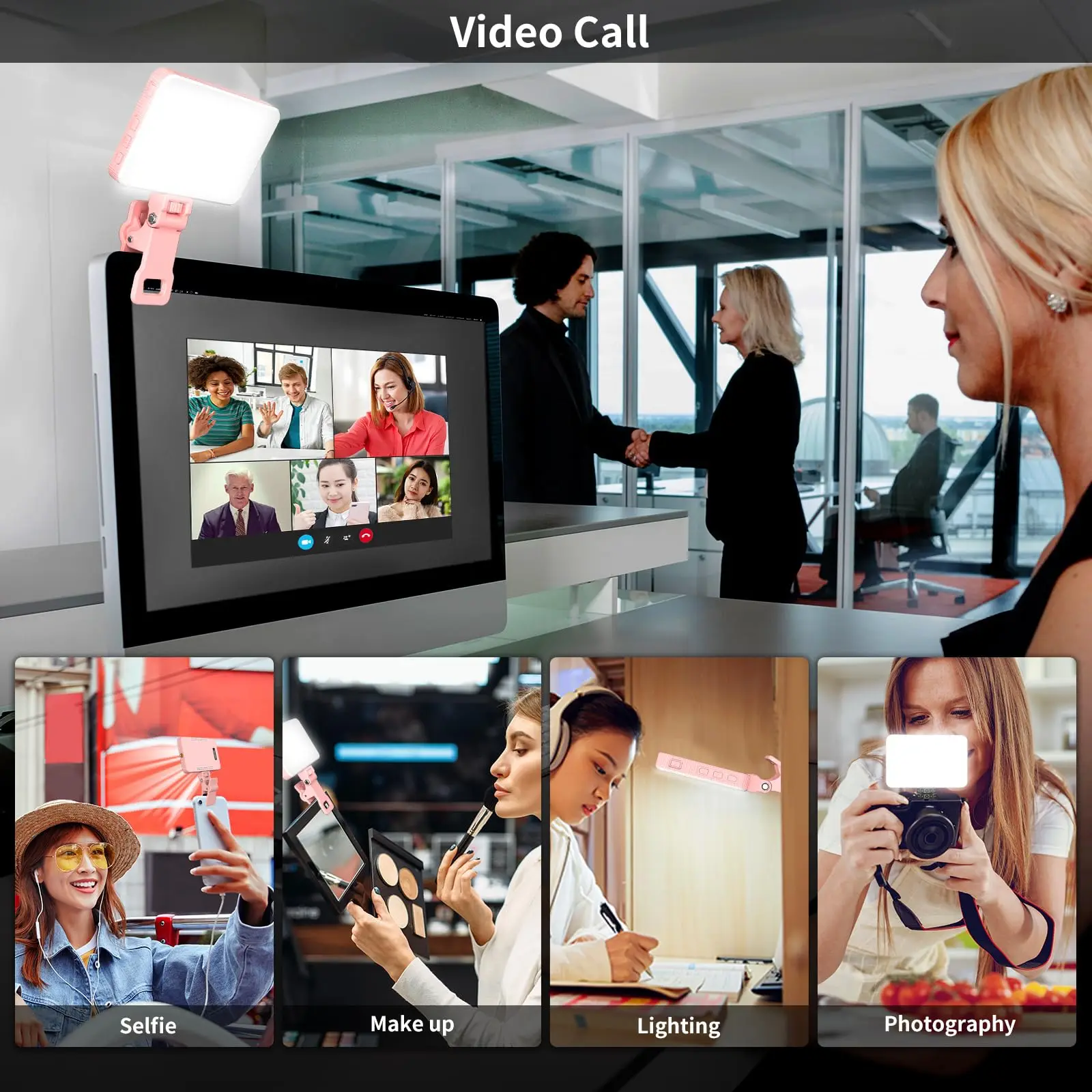 KingMa-luz LED para Selfie, 80 luces de vídeo recargables con Clip para teléfono, iPad, con Clip frontal y trasero, 3 modos de luz ajustados - imagen 5
