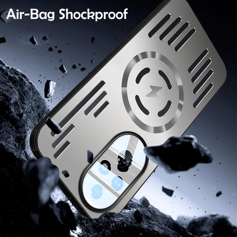 Funda de carga inalámbrica magnética con disipación de calor de Metal duro para Huawei HONOR 300 200 100 Magic 7 Pro Lite X9C funda trasera inteligente - imagen 5