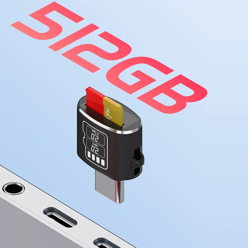 Lector de tarjetas OTG tipo C para unidad Flash Micro SD, grabador de tarjetas de memoria de teléfono TF para iPhone15, Huawei, Xiaomi, adaptador de transferencia de datos - imagen 3