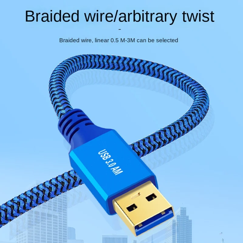 Cable de extensión USB 3,0 macho A macho, Cable de datos tipo A macho, 90 grados, ángulo izquierdo y derecho, 0,5 m, 1m, 2m, 3m - imagen 2