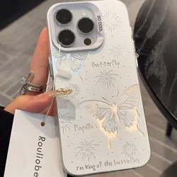 Funda Huawei y Honor con Mariposa Blanca y Acabado Mate