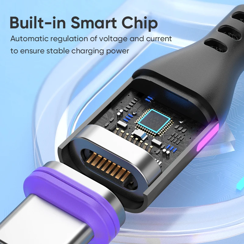 PD 240W Cable USB C magnético Micro tipo C 5A Cable de datos de carga rápida para Macbook iPad iPhone 16 15 Xiaomi 14 Realme - imagen 5