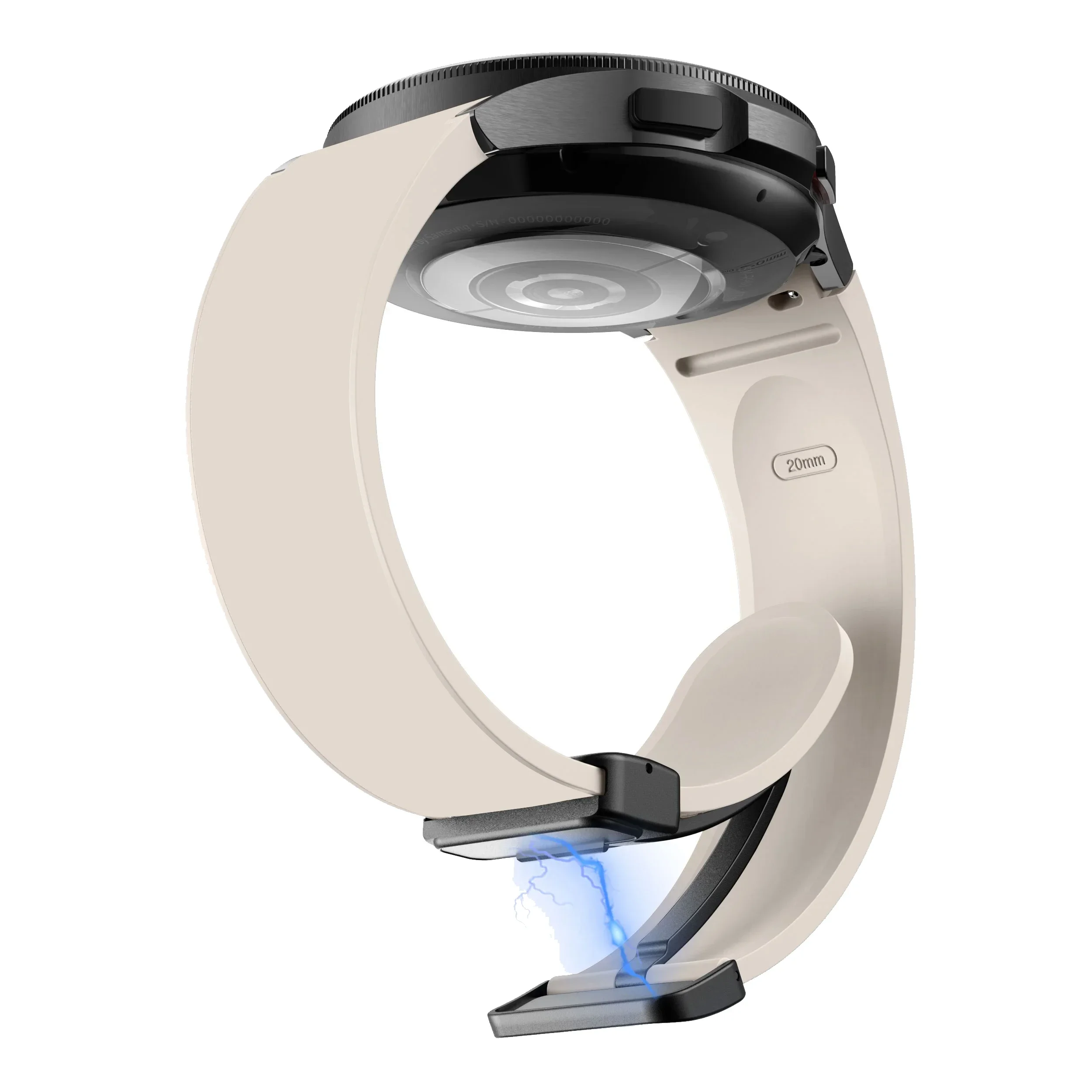 Correa de silicona Original para Samsung Galaxy Watch 6 5 4, correa clásica de 47mm, 43mm, 44mm y 40mm, hebilla magnética Galaxy Watch 5 Pro 45mm