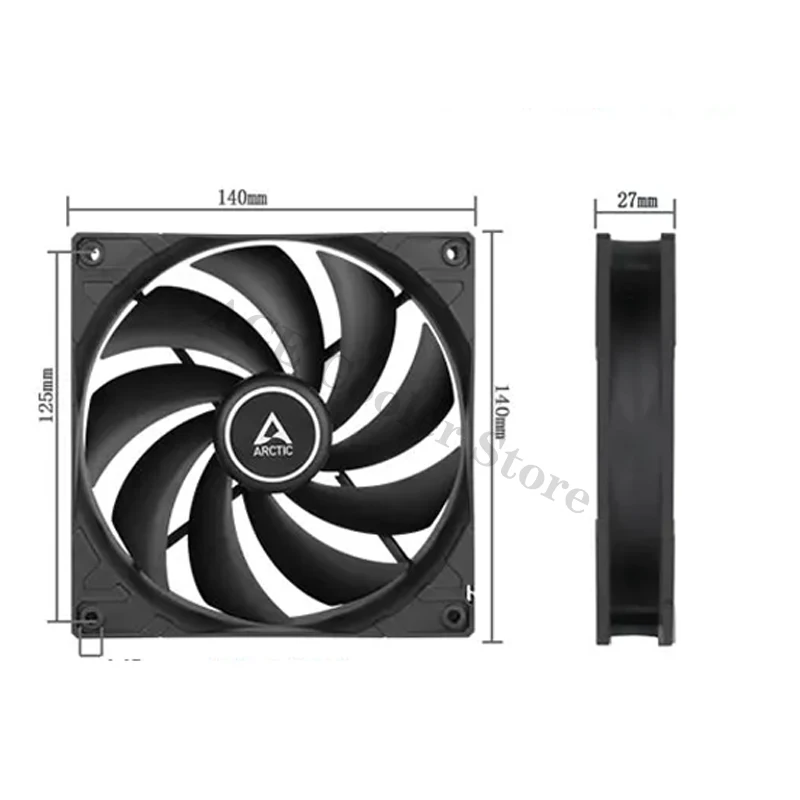 ARCTIC F14 PWM PST/CO Negro 14cm Ventilador con cubierta de PC 140MM Ventilador de refrigeración de CPU Control de temperatura PWM de 4 pines - imagen 3