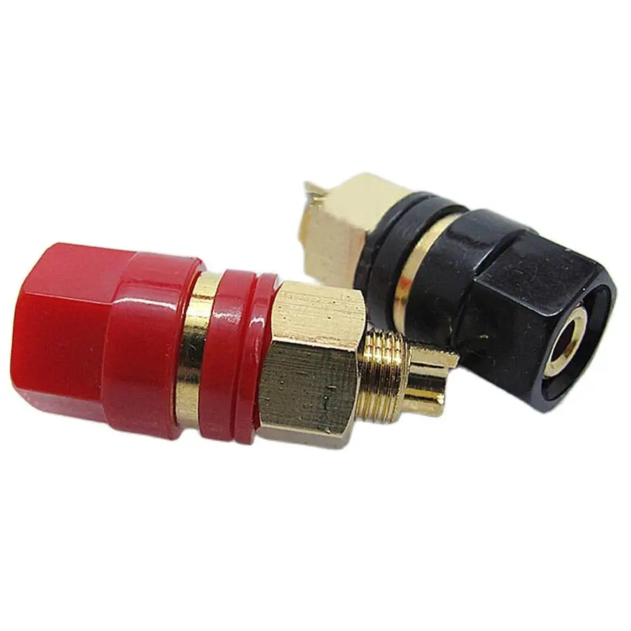 Un par de conectores Banana, enchufes chapados en oro, terminales de cobre, accesorios de Audio, negro, rojo, nuevo, venta al por mayor - imagen 4