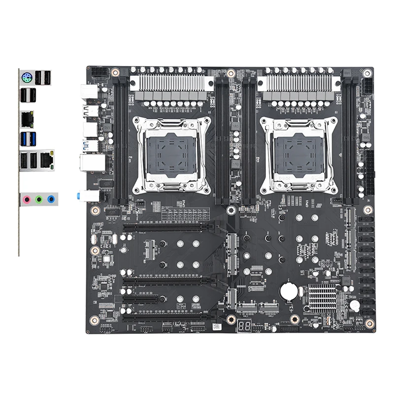 Placa base de CPU DUAL X99 para CPU LGA 2011-3 V3/V4 10 * SATA 8 * servidor NVMe placa base de estación de trabajo NAS 8 * DDR4 4 canales - imagen 4