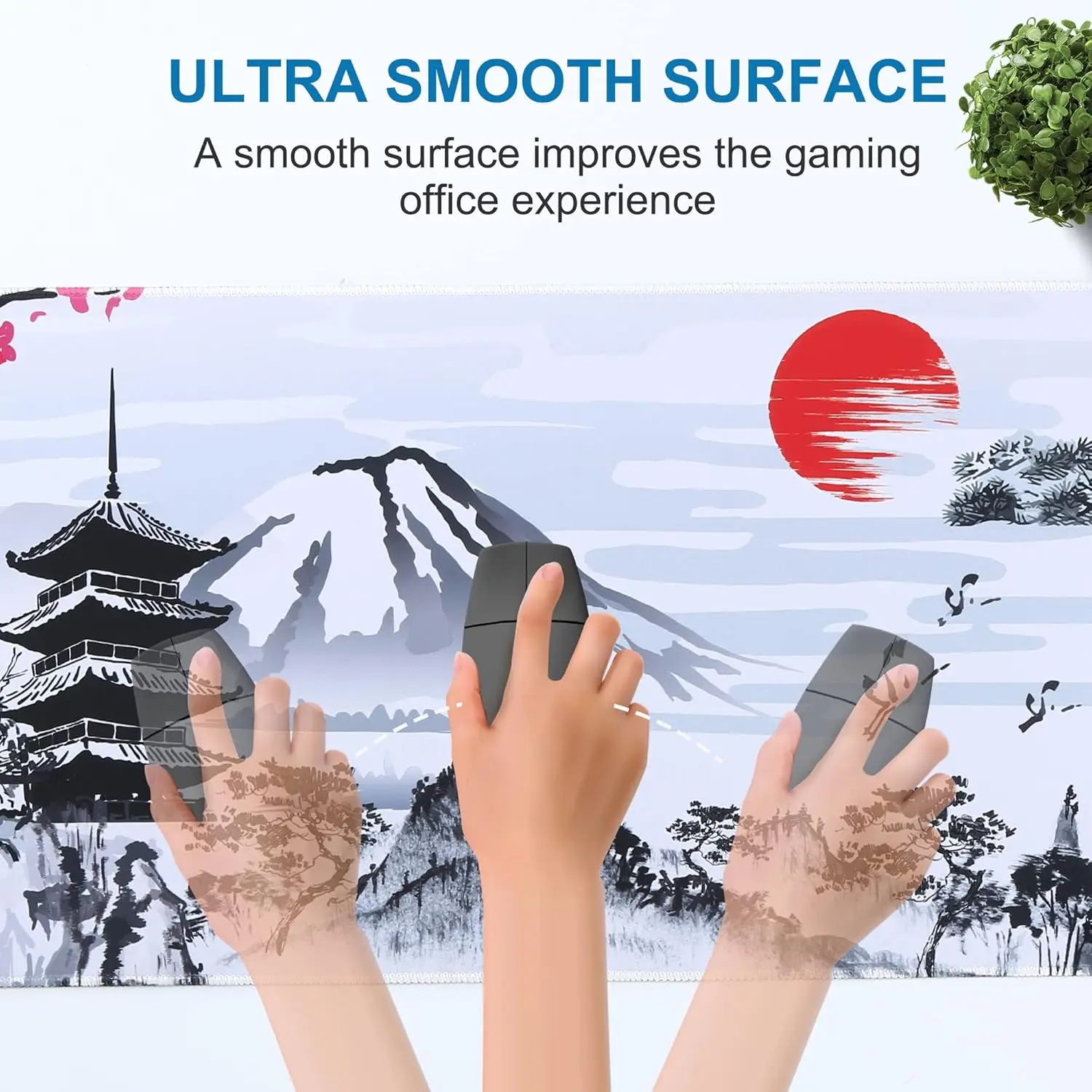 Alfombrilla de ratón grande con flor de cerezo japonesa, alfombrilla de escritorio, teclado de goma, alfombrilla de ratón para juegos, alfombrilla de escritorio para ordenador, portátil, juegos, oficina y hogar - imagen 5