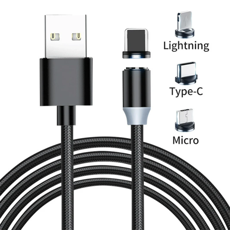 Cable Magnético 3 en 1 USB-C Lightning Micro USB Carga Rápida - imagen 2