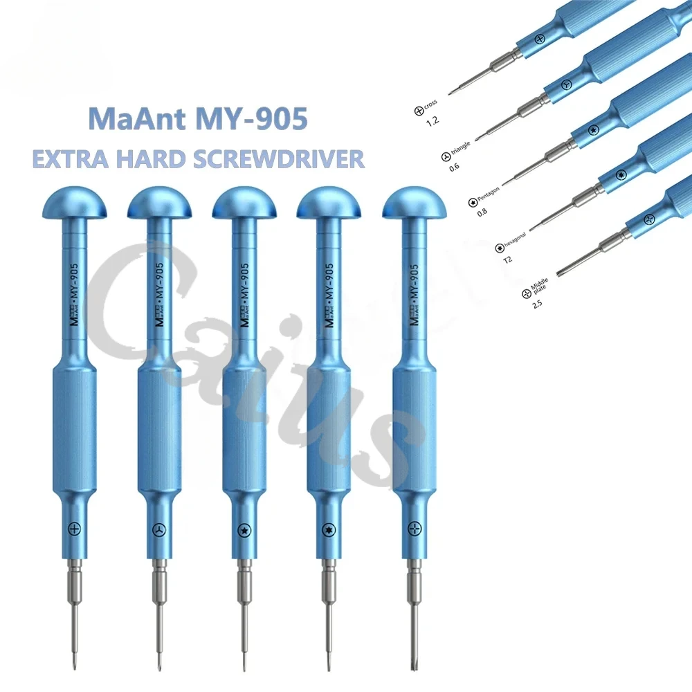 MaAnt MY-905 Kit de destornilladores de alta dureza Cross Torx T2 Y0.6 Pentalobe Phillips para teléfono, reloj, tableta, herramienta de apertura de reparación