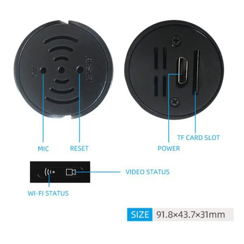 KL206 Mini cámara de salpicadero oculta 1080P HD unidad de vehículo vídeo automático DVR Android IOS teléfono móvil Wifi conexión inteligente grabadora de cámara de coche - imagen 4