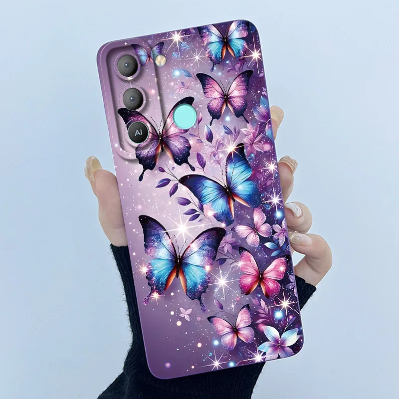 Funda Pop 5 Lte para Tecno Pop 5 Lte moda simplicidad flores suave silicona líquida funda de teléfono Coque Fundas carcasa de parachoques - imagen 5
