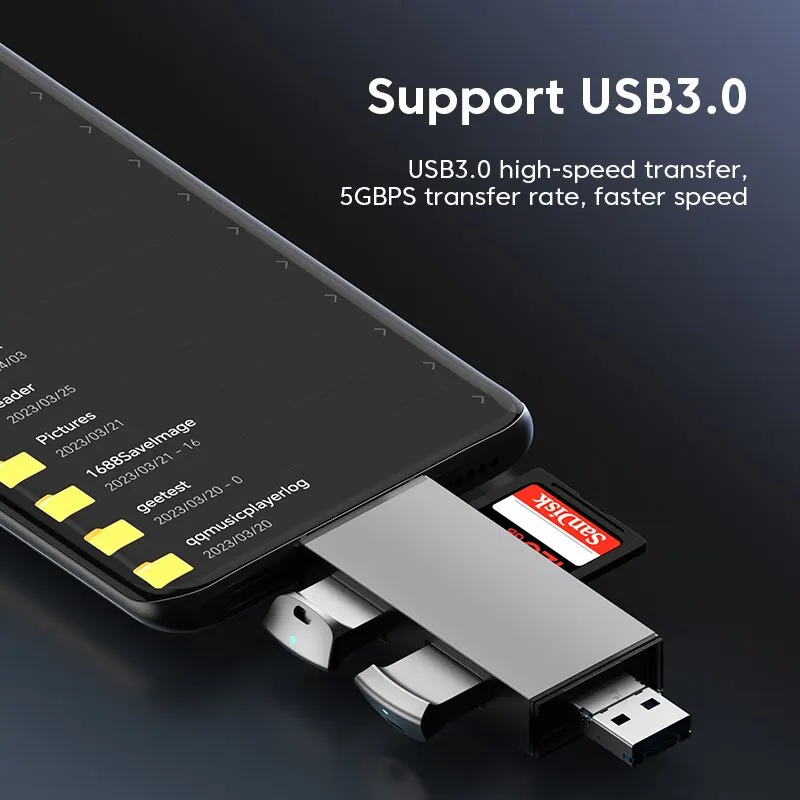 Lector de tarjetas multifunción USB 3,0 7 en 1, transferencia de alta velocidad, tarjeta SD/TF Universal, accesorios para PC y portátil, lectura de tarjetas de alta velocidad - imagen 4