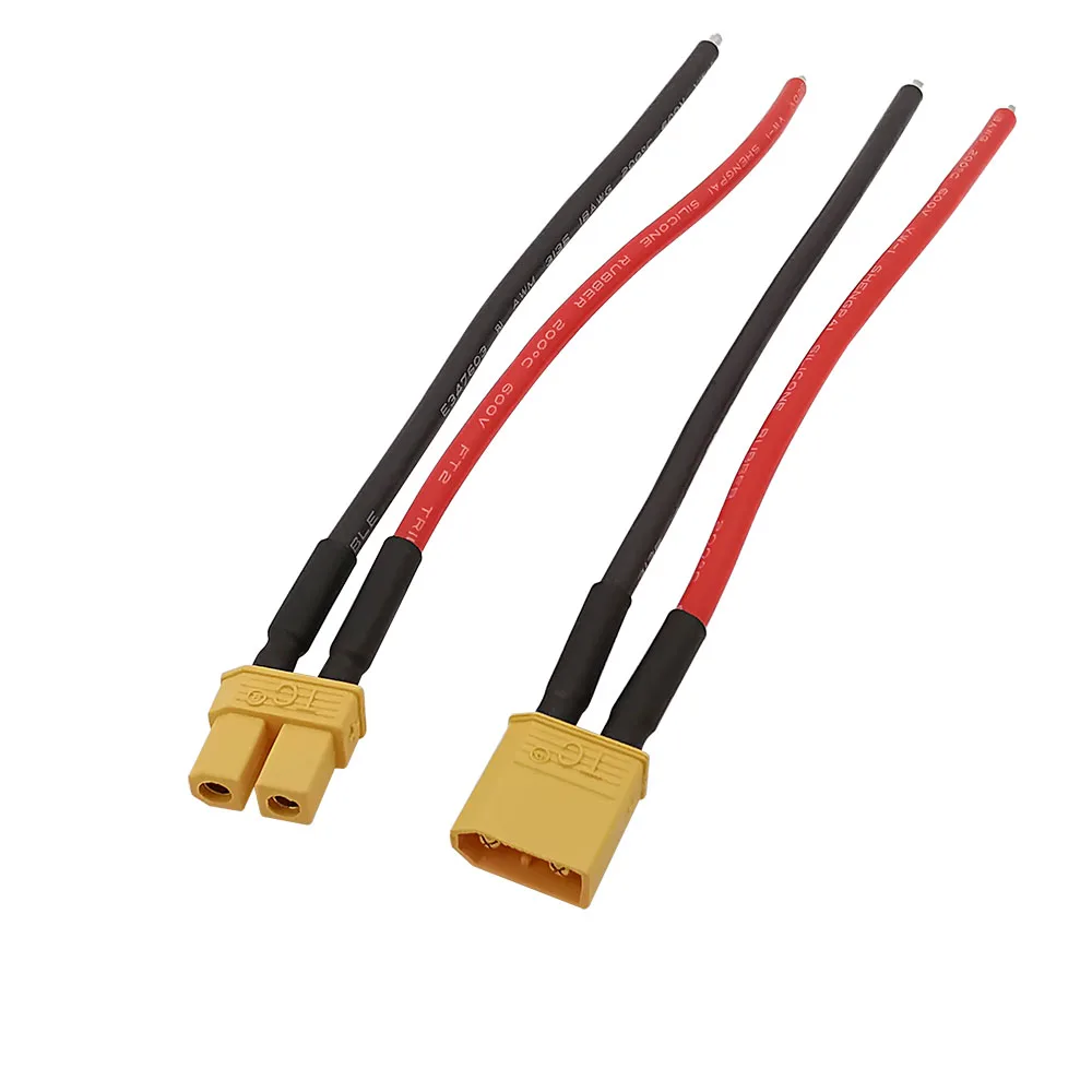 XT30U XT 30 macho/hembra conector de bala tapones con 10CM 18AWG de alambre de silicona flexible para el RC Lipo batería DIY juguetes