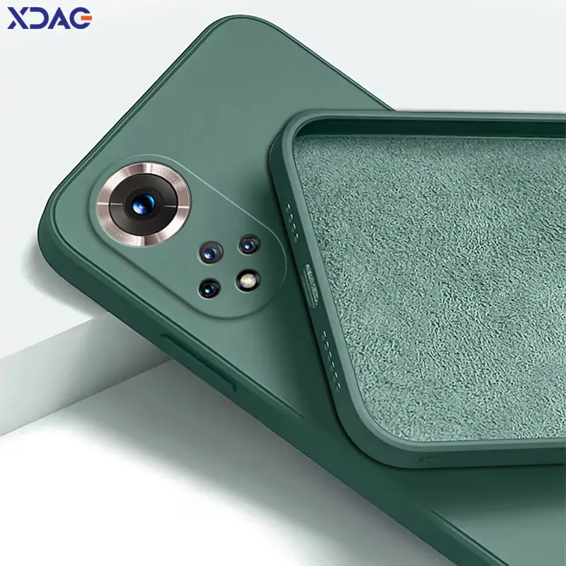 Funda de teléfono de silicona líquida cuadrada de lujo para Honor 50 SE Pro 5G, funda protectora trasera de cámara suave para móvil, bolsas de Honor 50 50SE 50Pro - imagen 2