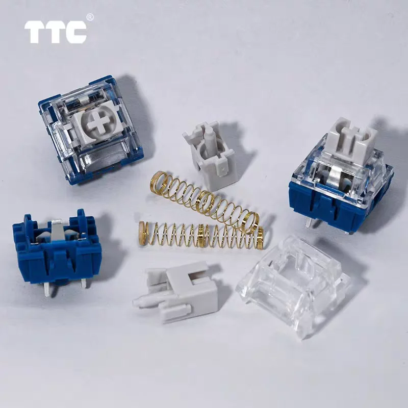 TTC Speed Silver V1 V2 interruptor lineal 45g 3 pines RGB SMD lubricado evitar accidentes clic doble resorte para interruptor de teclado mecánico - imagen 4