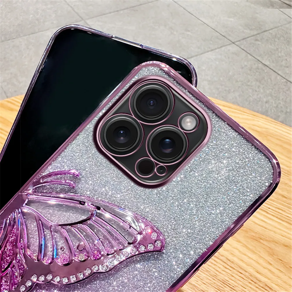 Funda de teléfono chapada en arena movediza con purpurina degradada para iPhone 15, 11, 12, 13, 14 Pro Max, Mini, X, XS Max, XR, 7, 8 Plus - imagen 5