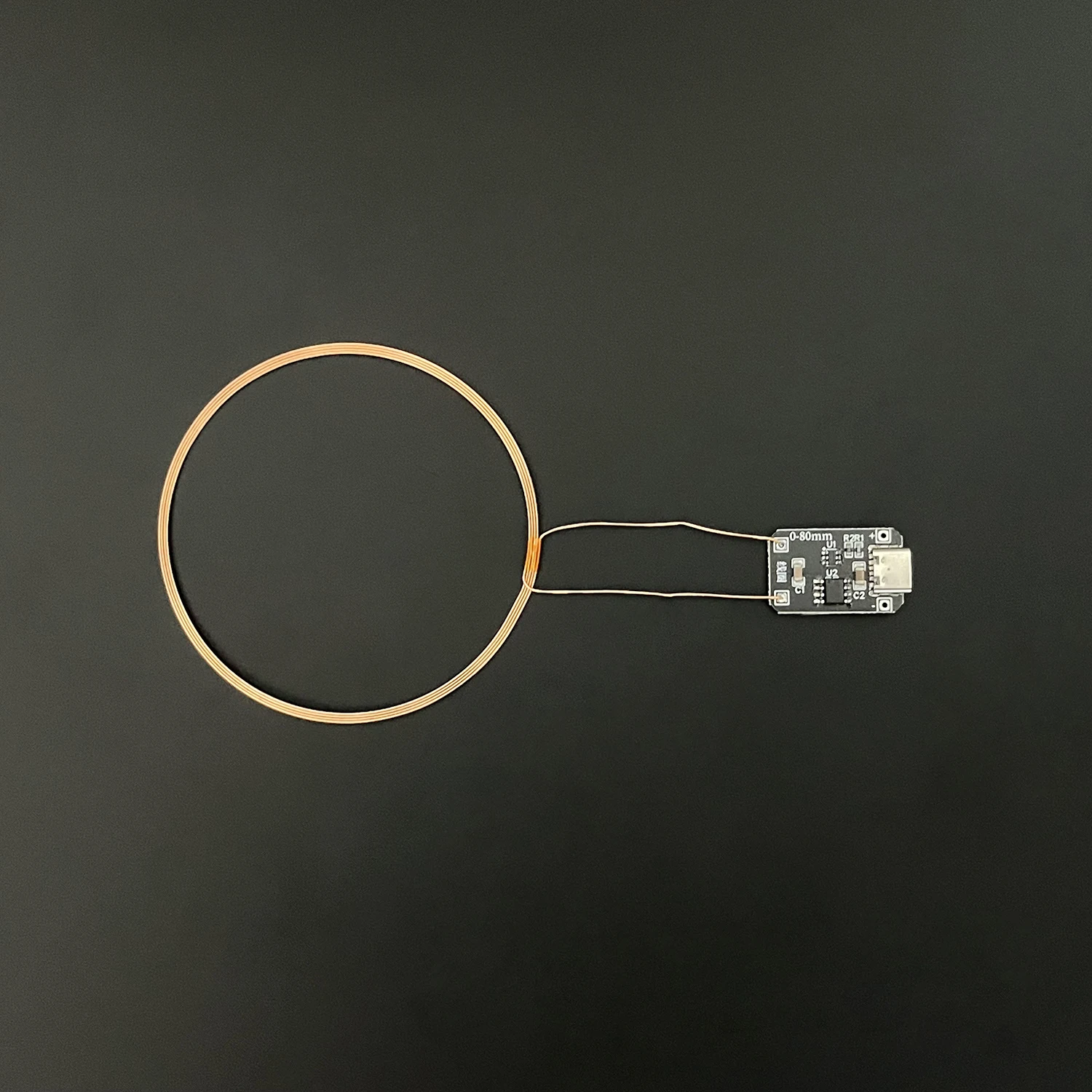 Módulo de bobina transmisora de fuente de alimentación inalámbrica de inducción de 0 ~ 80mm TYPE-C USB DC 5V + 5 uds lámpara Led receptora - imagen 4