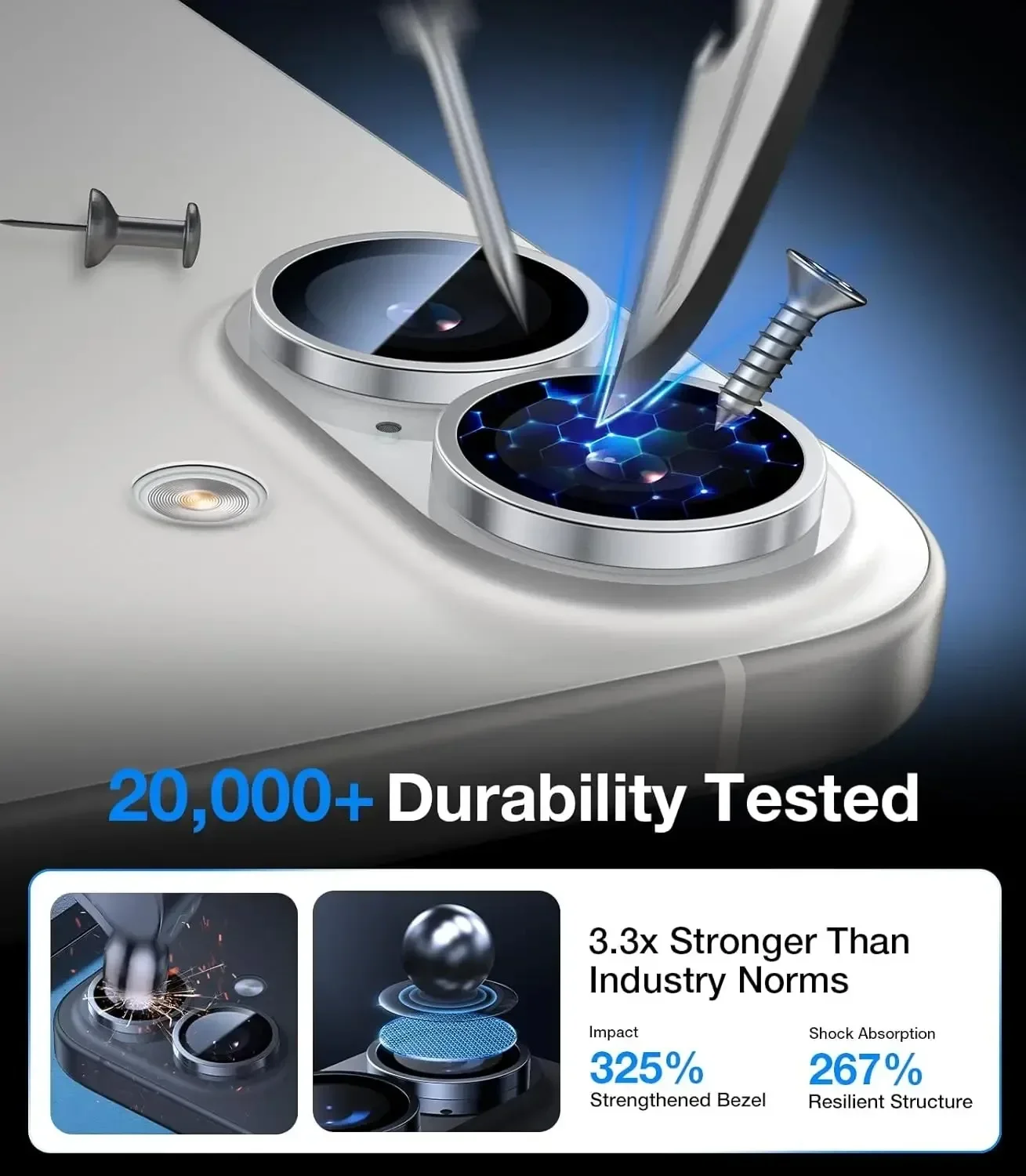 1-3 piezas para IPhone 17 cámara trasera película protectora de vidrio templado colores originales-negro plata luz púrpura azul verde - imagen 3