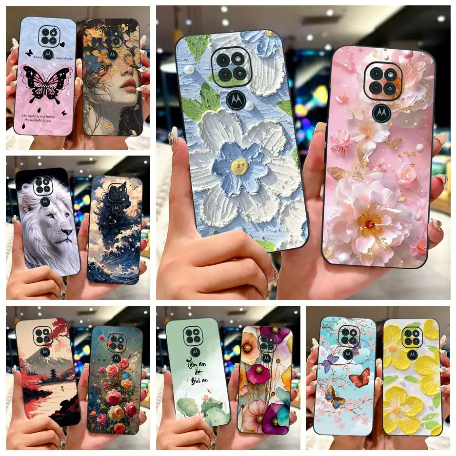 Para Motorola Moto G9 Play funda colorida flores pintadas funda suave TPU Fundas de teléfono para Motorola Moto G9 Plus MotoG9 Power Fundas