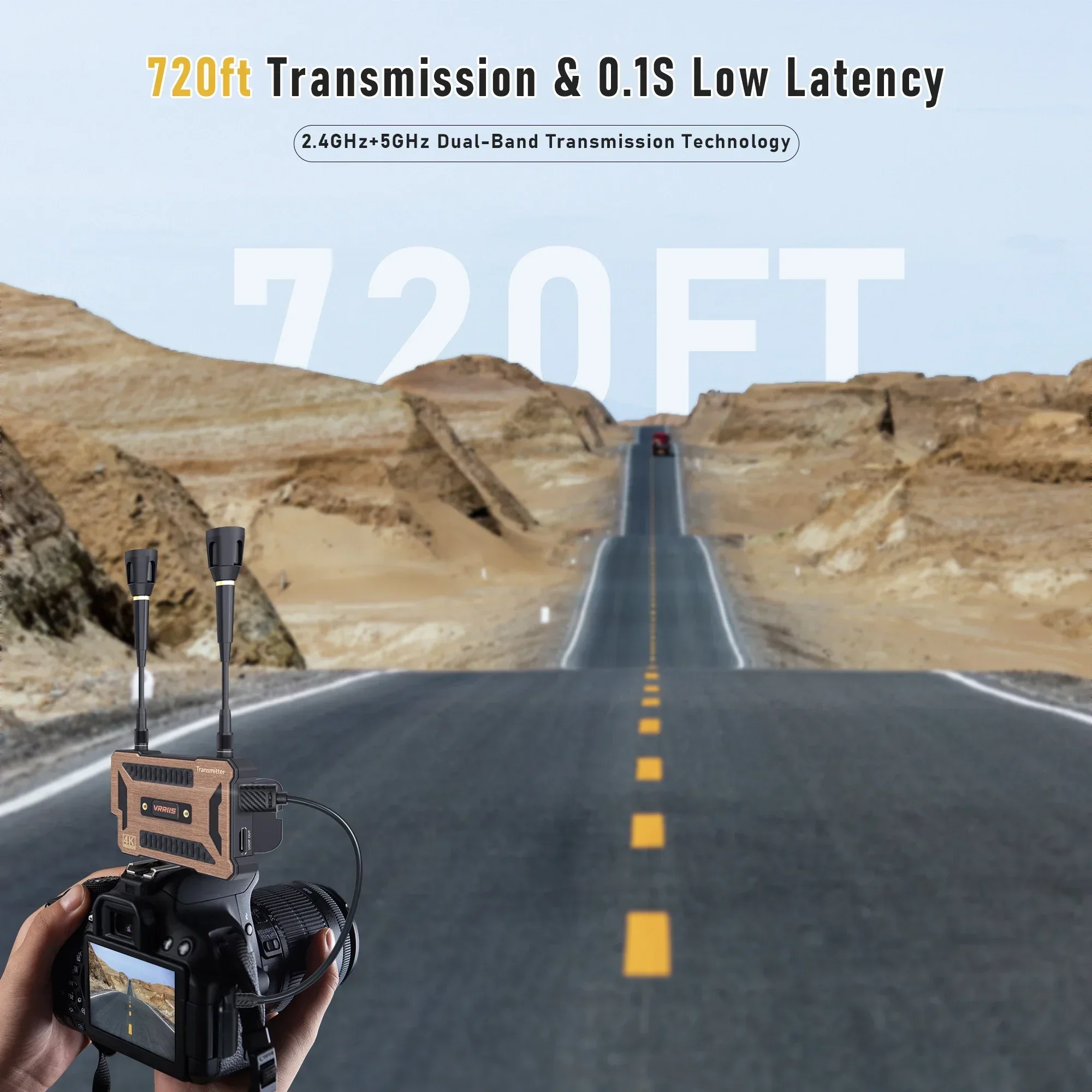 Transmisor y receptor HMDI inalámbrico Vrriis 200m 4K + captura de Audio y vídeo para ordenador portátil, PC, TV Box, cámara, grabación en vivo - imagen 4