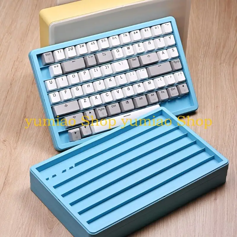 587b transparentes nivel múltiple cuadro almacenamiento teclado capas desmontables antislip inferior para teclados