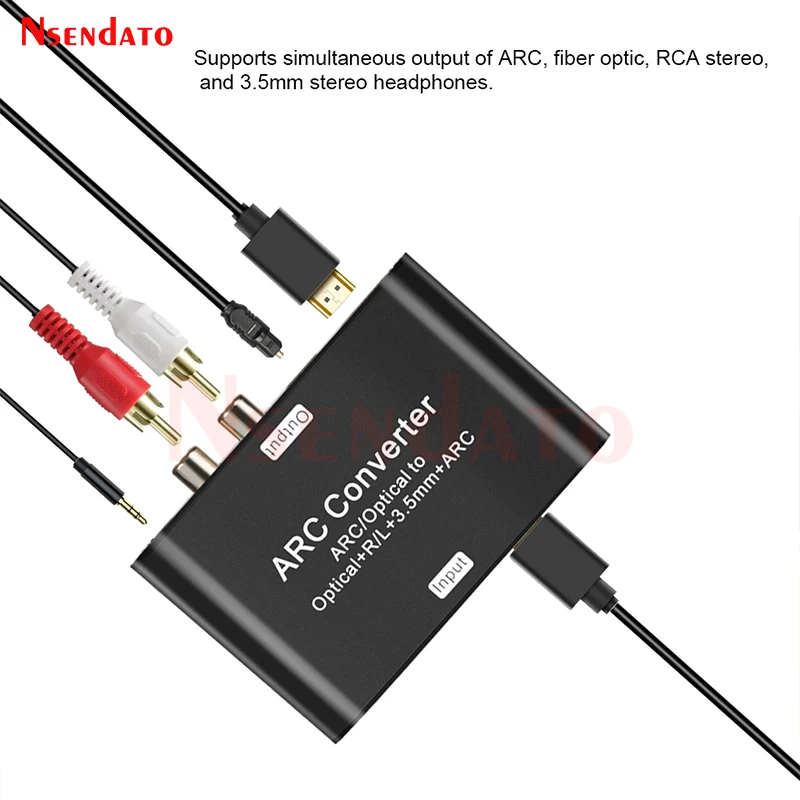 Extractor de canal de retorno de Audio HDMI ARC de 192Khz, convertidor DAC HDMI a RCA Coaxial óptico, Extractor de Audio estéreo L/R de 3,5mm para TV - imagen 5