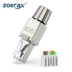 Conector RJ45 Macho Blindado STP Cat8 Cat7 Cat6A – Sin Herramienta