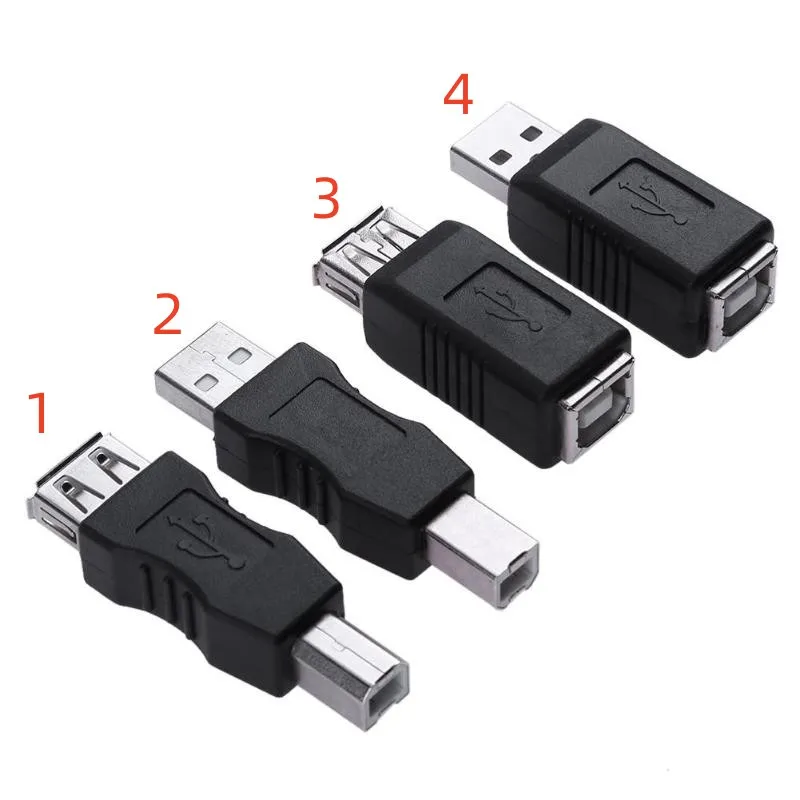 Adaptador convertidor de impresión USB 2,0 A macho y hembra a USB tipo B conector USB macho y hembra adaptador de Cable USB 2,0 tipo B