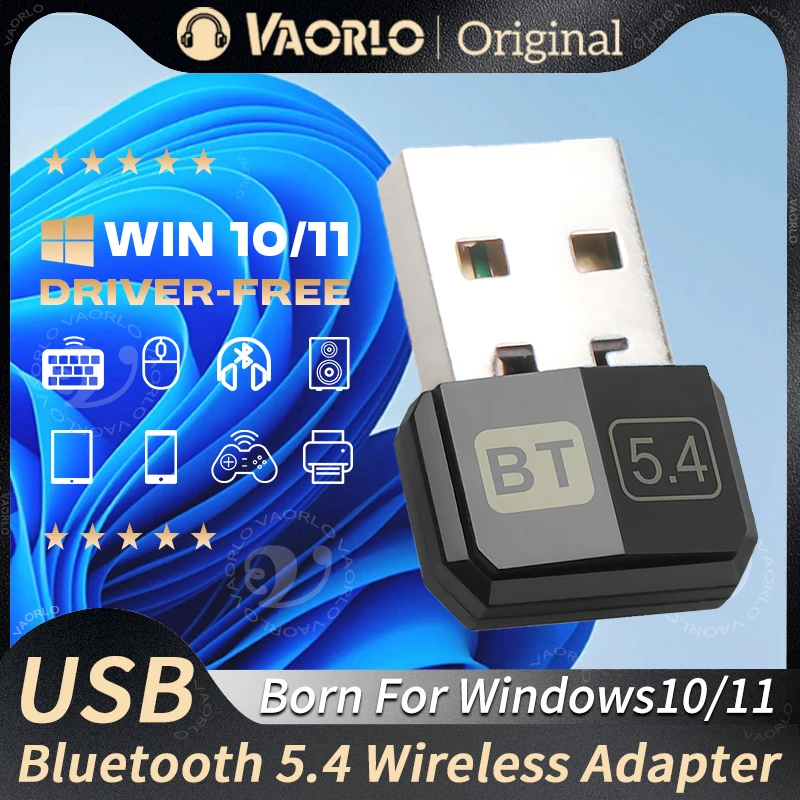 Adaptador Bluetooth 5,4 PC/portátil USB receptor Bluetooth Dongle adaptador de ordenador inalámbrico para ratón teclado Win10/11 controlador gratis - imagen 2
