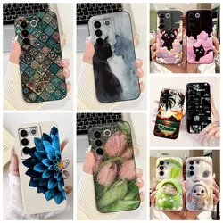 Funda Vivo V27 Pro Silicona Suave Gato Caramelo Antigolpes
