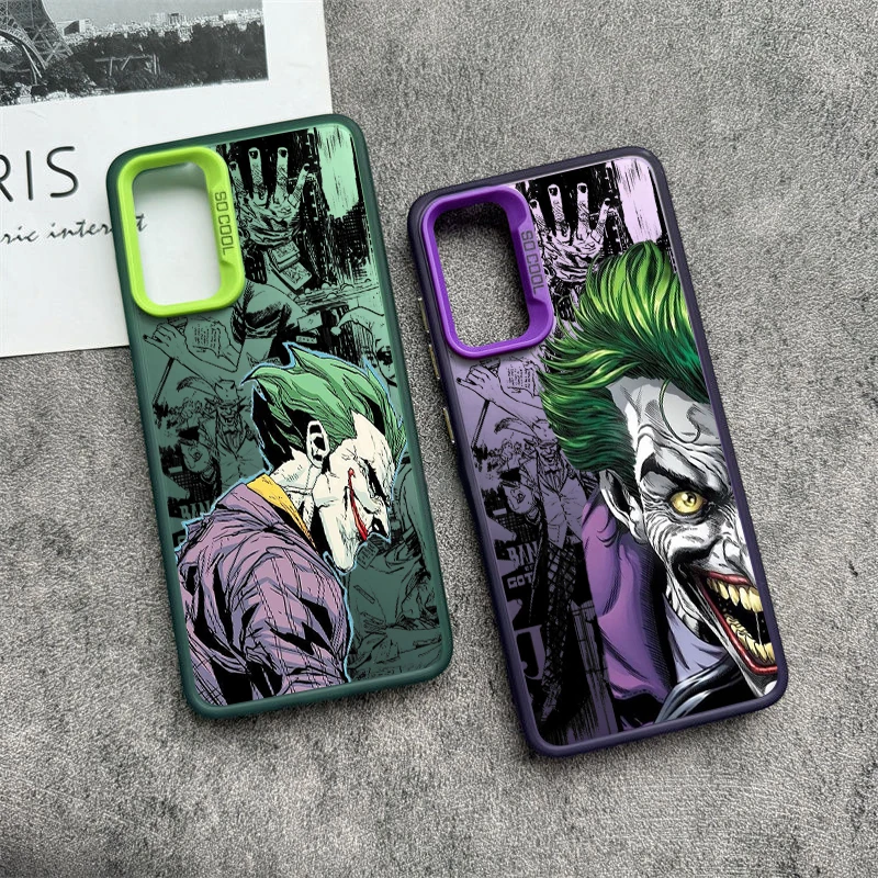 Marvel villano Joker para Samsung Galaxy S24 23 22 21 20 Ultra Plus A55 A54 A05S funda de teléfono plateada de color mate - imagen 3
