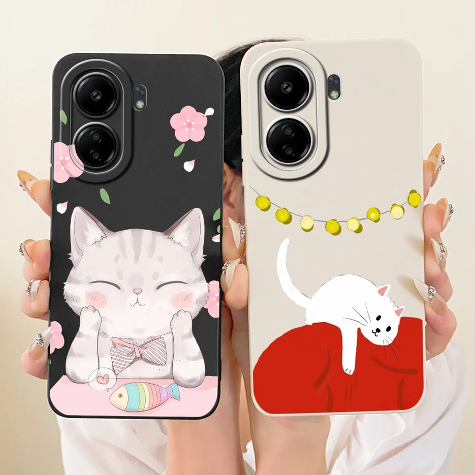 Para Xiaomi Redmi 13C 4G funda PocoC65 lindo dibujos animados nuevo caramelo pintado funda de silicona suave para Xiaomi Poco C65 Redmi13C Fundas - imagen 4