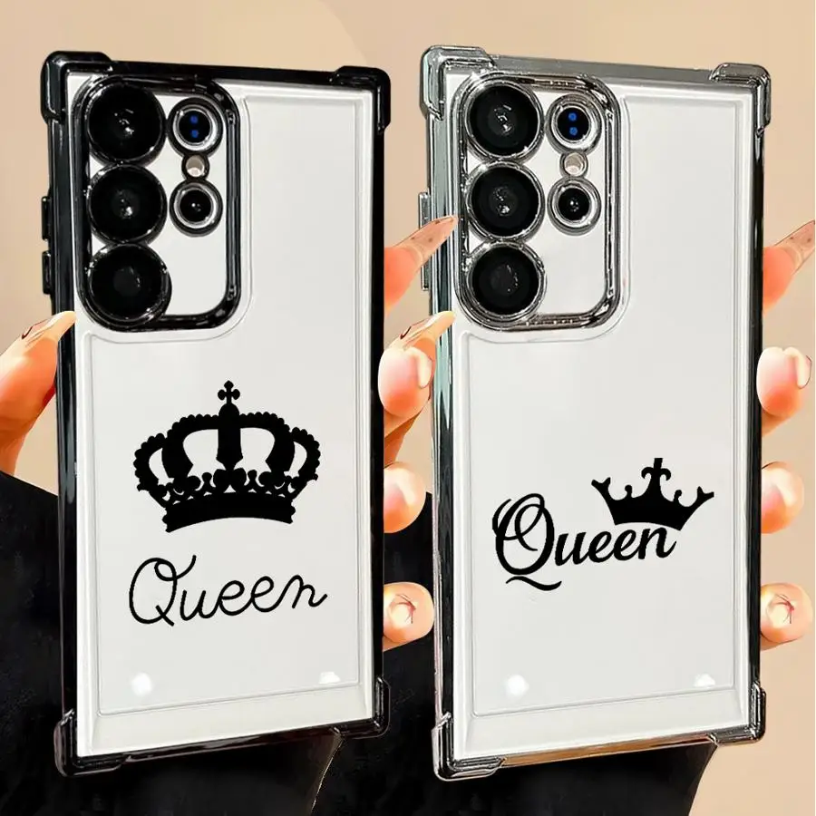 Funda de teléfono transparente The Queen's Crown para Samsung Galaxy S21 Plus S20 FE S25 Edge S23 S22 Ultra S24