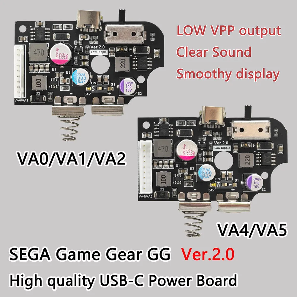 Placa de alimentación de USB-C V2.0 de alta calidad para consola SEGA Game Gear GG, pantalla LCD IPS Original de alto brillo sin reparación de energía - imagen 4