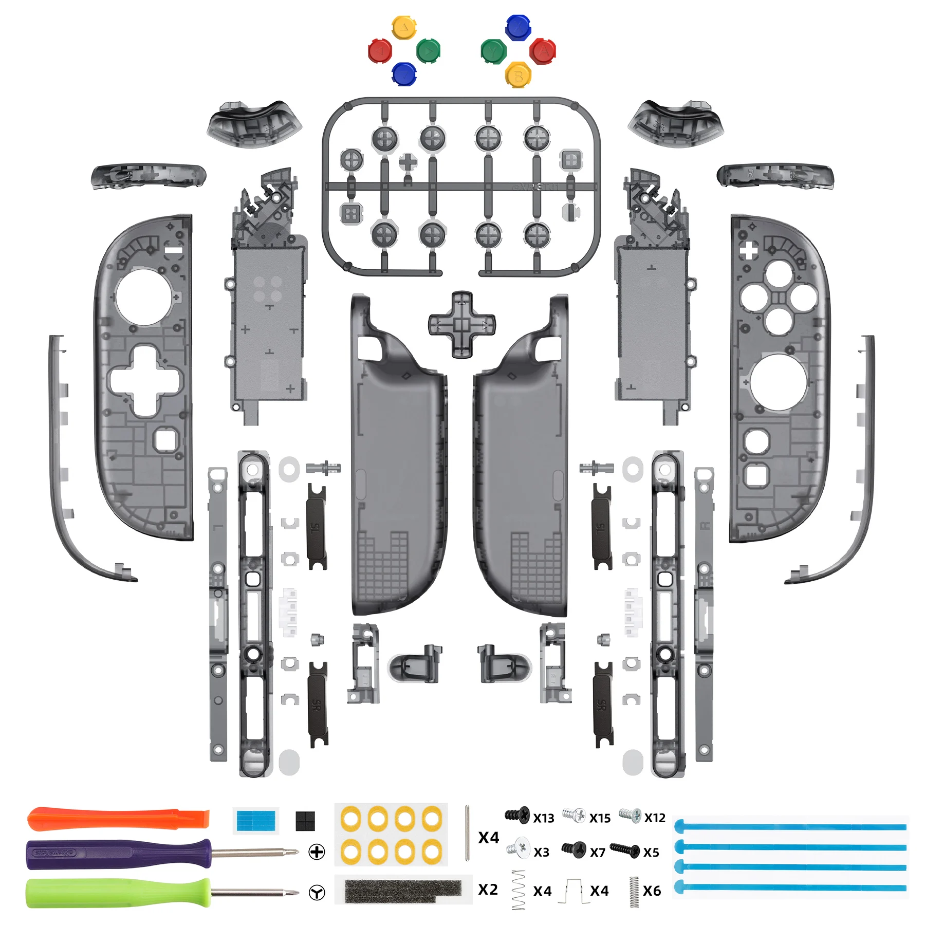 Botones eXtremeRate para Joycon 2, para Nintendo Switch 2 Carcasa de repuesto (versión D-Pad) - Negro pizarra transparente - imagen 2