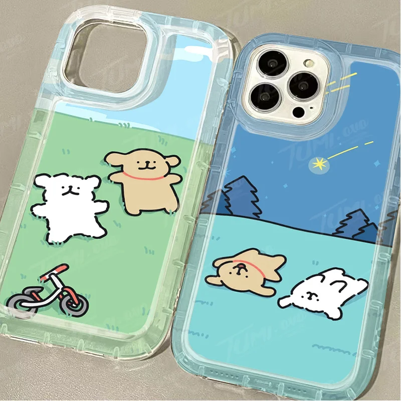 Funda de teléfono con dibujos de cachorros para iPhone, carcasa transparente de silicona a prueba de golpes para modelos 15, 14, 13, 12, 11 Pro Max, XR, XS, X, 8, 7, 6, 6S Plus, SE 2020 - imagen 4