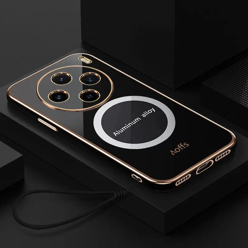 Funda para VIVO X100, X90, X80 Pro Plus, cubierta trasera protectora delgada magnética, carcasa suave chapada en TPU - imagen 3