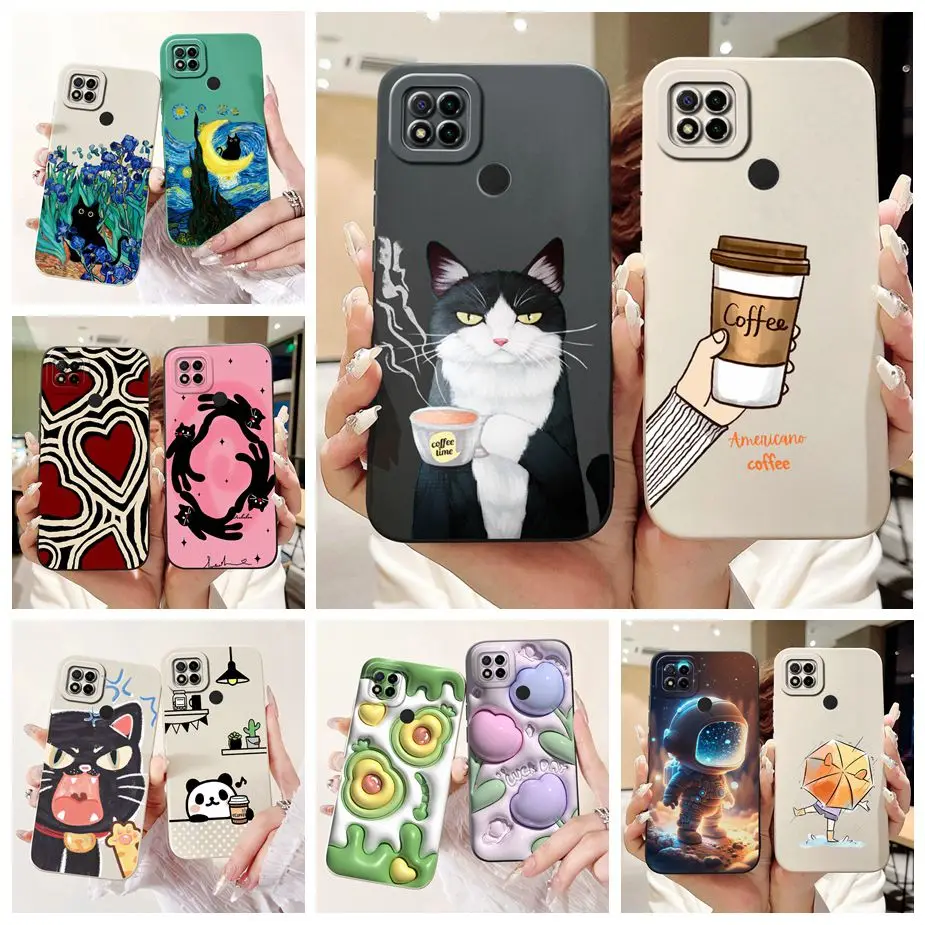 Para Xiaomi Redmi 9C funda elegante cubierta pintada de caramelo a prueba de golpes funda de teléfono para Redmi 9C NFC Redmi9C Fundas suaves de TPU 6,53 ''funda