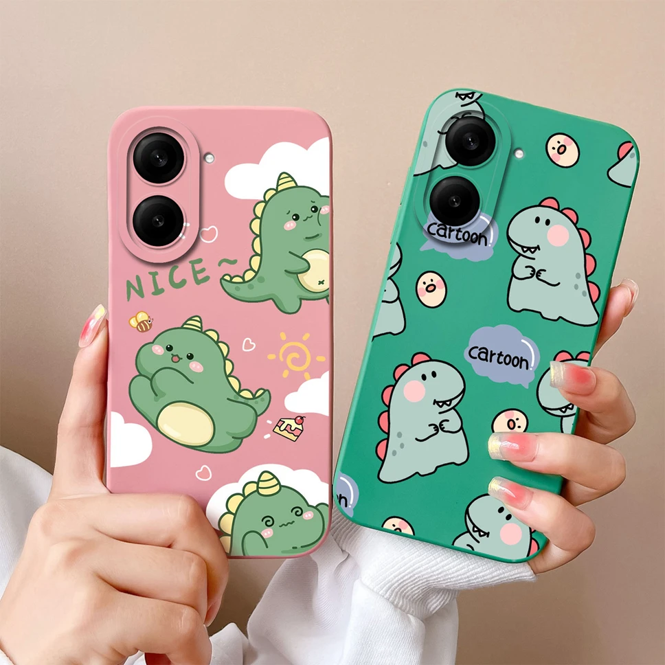 Para Xiaomi Redmi A5 funda de teléfono encantador dinosaurio ligero anticaída parachoques para Redmi A 5 4G funda protectora de silicona líquida - imagen 4