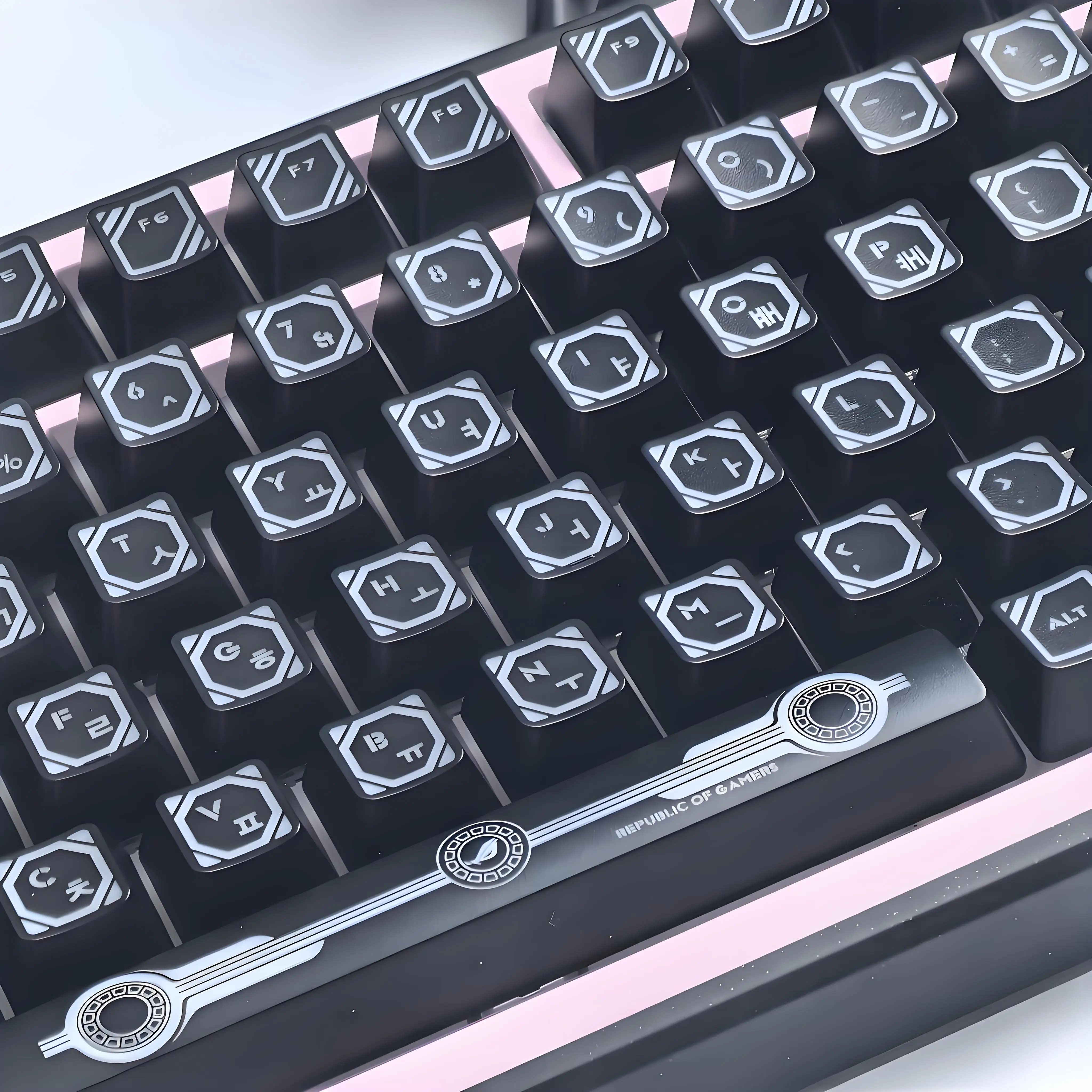 Proyecto de fuente de teclas coreano, Abs negro translúcido para juegos, 126 teclas para teclas de teclado personalizadas AulaF75 Ajazz - imagen 2