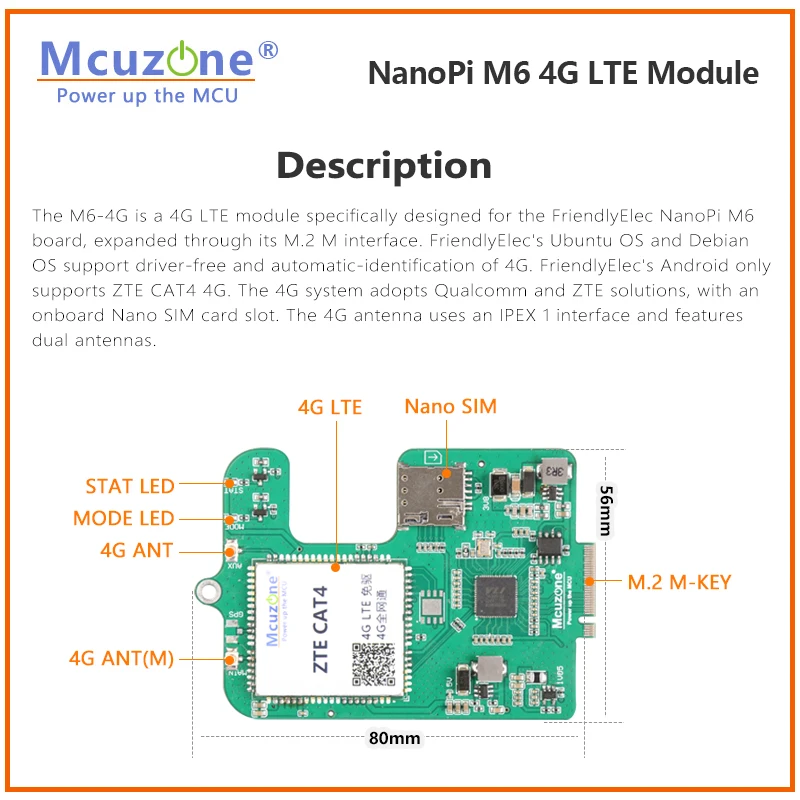 Módulo NanoPi M6_4G LTE, Plug & play/sin controlador/sin dial, ZTE CAT4, NL668-EAU, NL668-AM, Qualcomm 4G - imagen 2