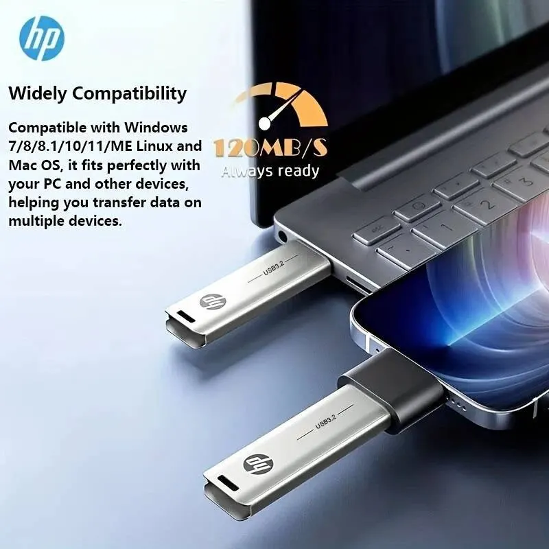 Unidad flash USB HP 3,2, 32GB, 64GB, palos de alta velocidad, almacenamiento externo, unidad de bolígrafo de Metal, personalidad creativa, música para coche - imagen 4