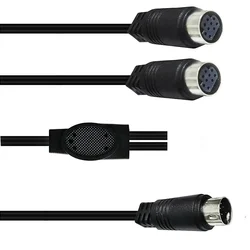 Cable Mini DIN 9 Pin Macho a 2 Hembras Divisor Y S-Video 0.5m