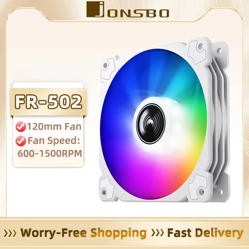 Jonsbo-ventilador para carcasa de PC, dispositivo de refrigeración con cojinete hidráulico silencioso, ARGB colorido, 120m, 12V/4 pines, PWM, 1500rpm, chasis de CPU